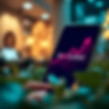 Visual representation of financial growth on social media