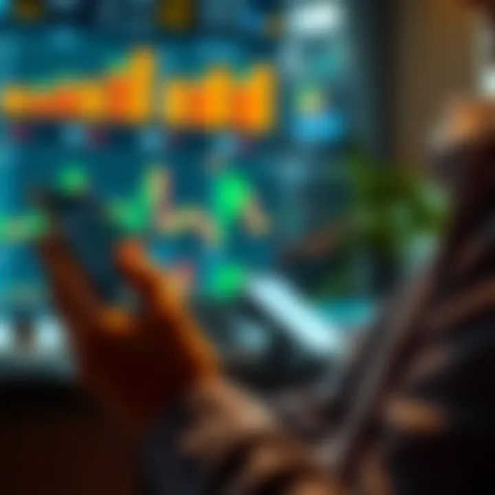 Analyzing Finances with a Money Saving App Person analyzing financial data on a mobile device