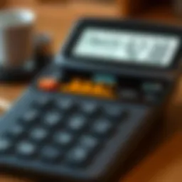 A digital representation of a calculator displaying various financial metrics