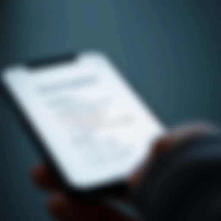 A mobile screen featuring a compliance checklist for invoices