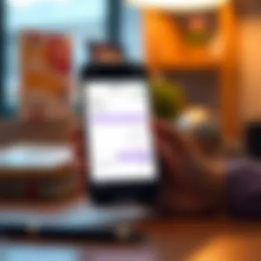 A customizable invoice layout on a smartphone