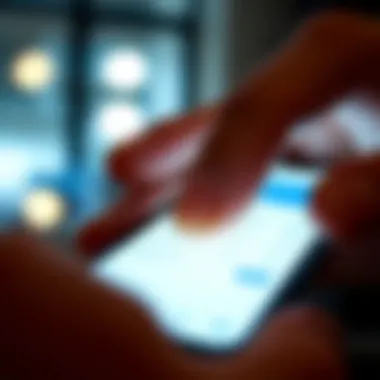 A user selecting an invoicing app from a mobile screen