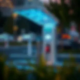 A high-tech EV charging station with innovative design