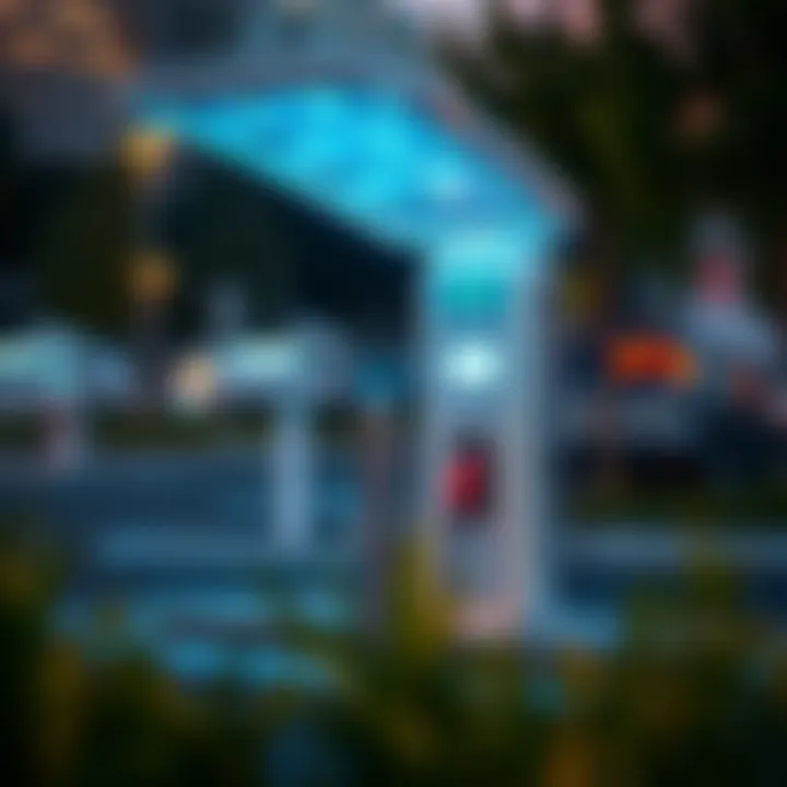 Innovative Electric Vehicle Charging Station A high-tech EV charging station with innovative design