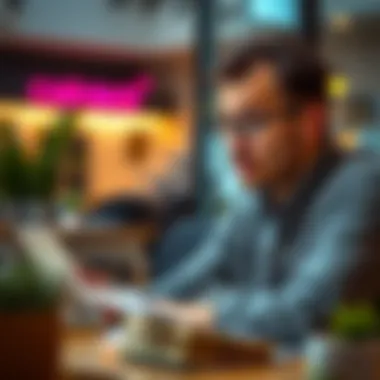 Person analyzing finances with cash back considerations