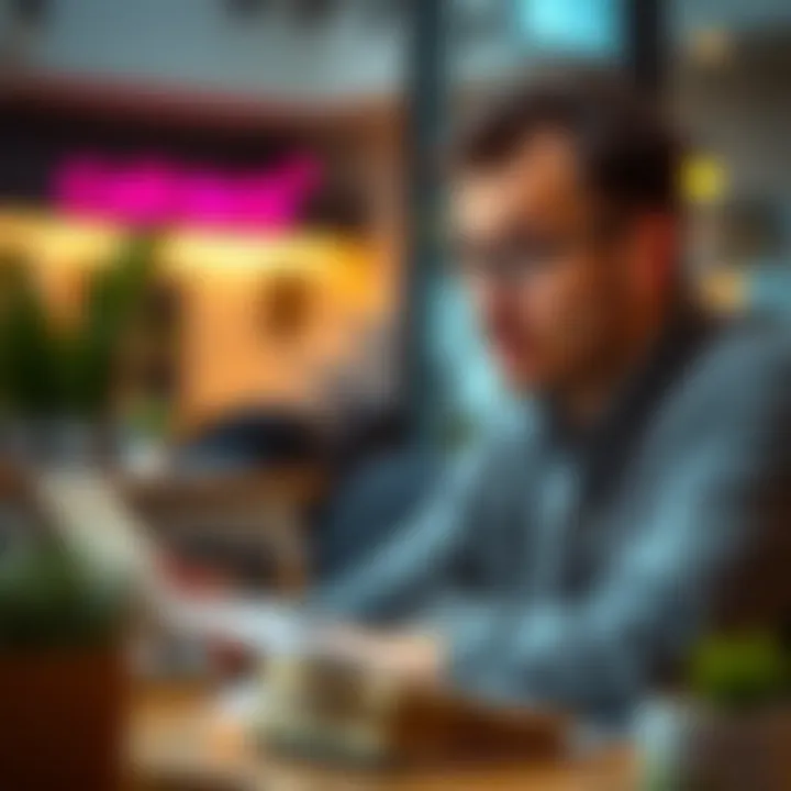 Person analyzing finances with cash back considerations