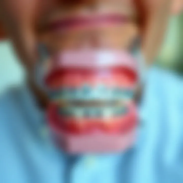 Braces on a dental model