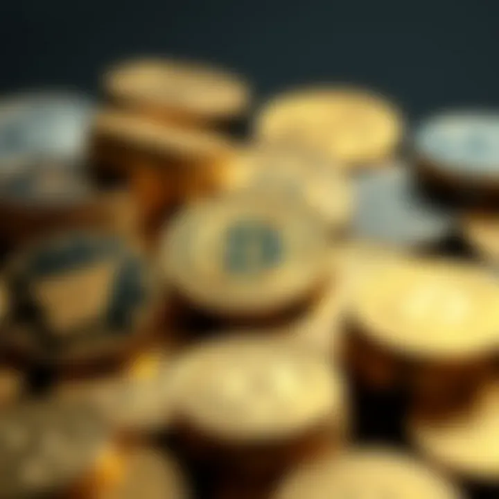 Investment Gems: A Range of Gold Coins Diverse selection of gold coins representing investment options