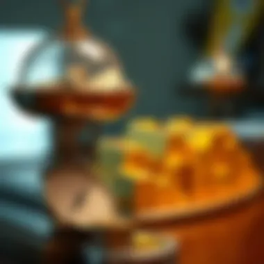 Measuring Value: The Precision of Weighing Gold and Silver Close-up view of precious metal weighing scales