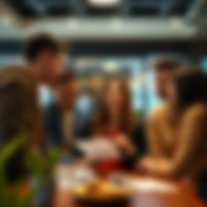 Group of students discussing budgeting for off-campus living expenses