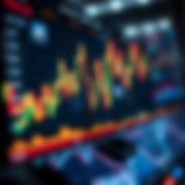 Investment Trends Visualization An abstract representation of financial graphs illustrating investment trends and market analysis.