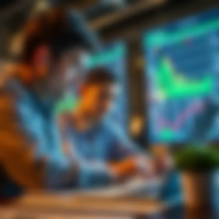 Investor Analysis and Market Impact Illustration of investors analyzing market data