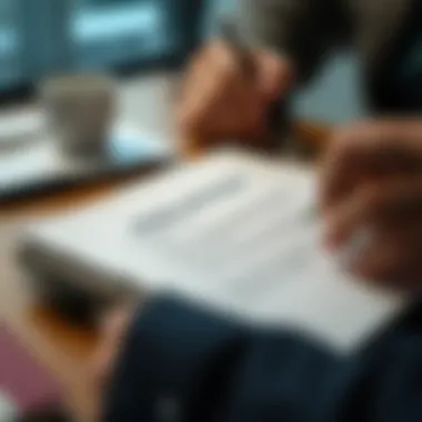 A close-up of a notepad filled with questions and notes for a stock advisor interview.