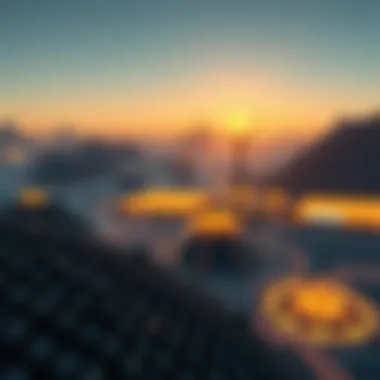 Futuristic digital landscape symbolizing cryptocurrency investments