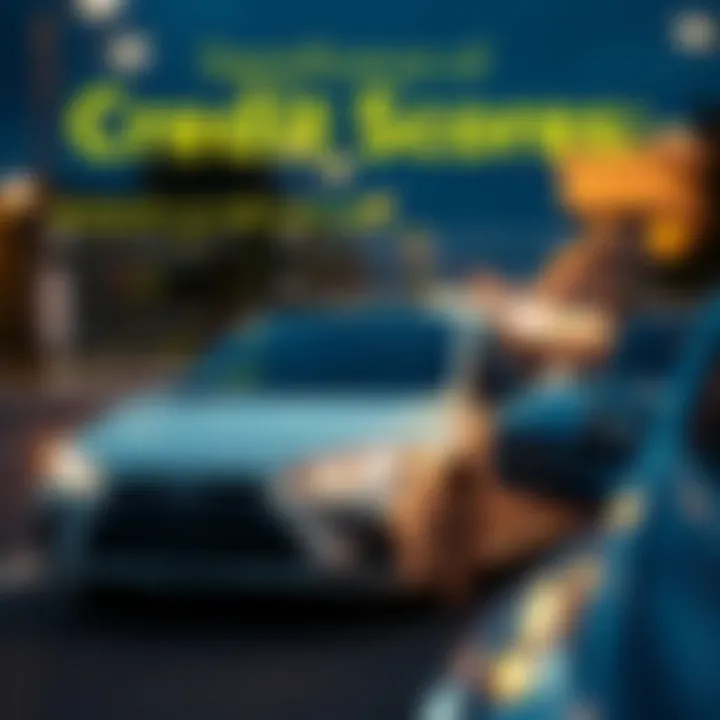 Graphic showcasing the significance of credit scores in vehicle acquisition