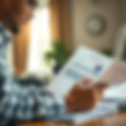 A person analyzing financial documents for debt identification