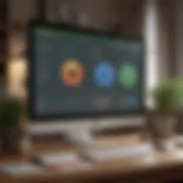 Illustration of QuickBooks interface for property management