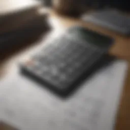 A calculator and tax documents