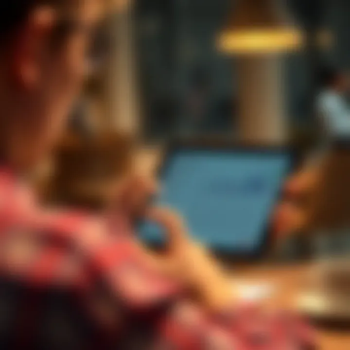 Reviewing Financial Options Person reviewing financial options on tablet