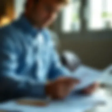 Assessing Tax Responsibilities Person reviewing documents for tax obligations