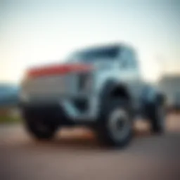 Close-up of Rivian electric truck highlighting its innovative design