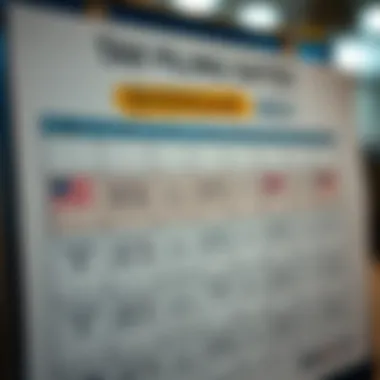 Key Tax Filing Dates Overview Calendar highlighting important tax dates