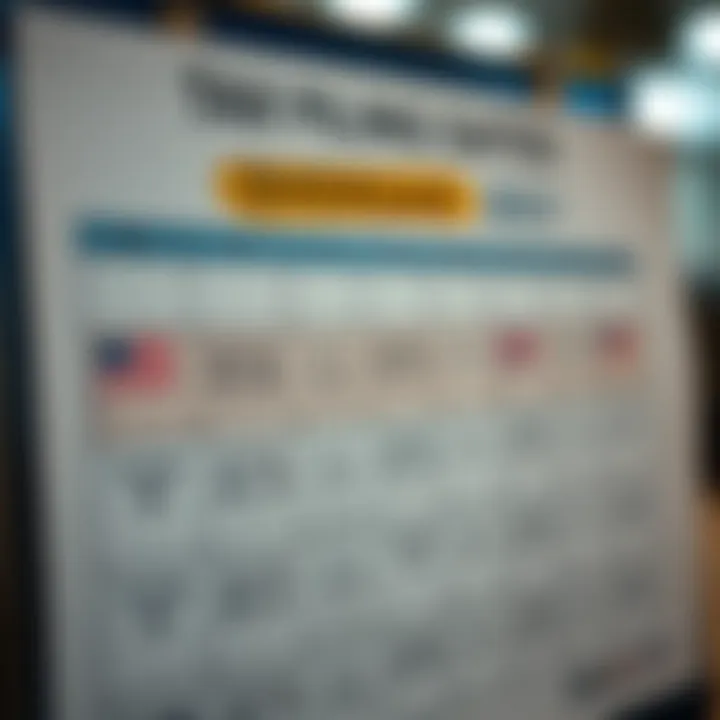 Key Tax Filing Dates Overview Calendar highlighting important tax dates