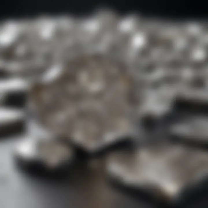 An elegant display of rhodium in its natural form, reflecting light beautifully
