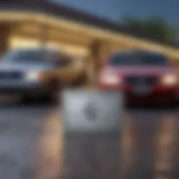 American Express card displayed with a Hertz rental car in the background