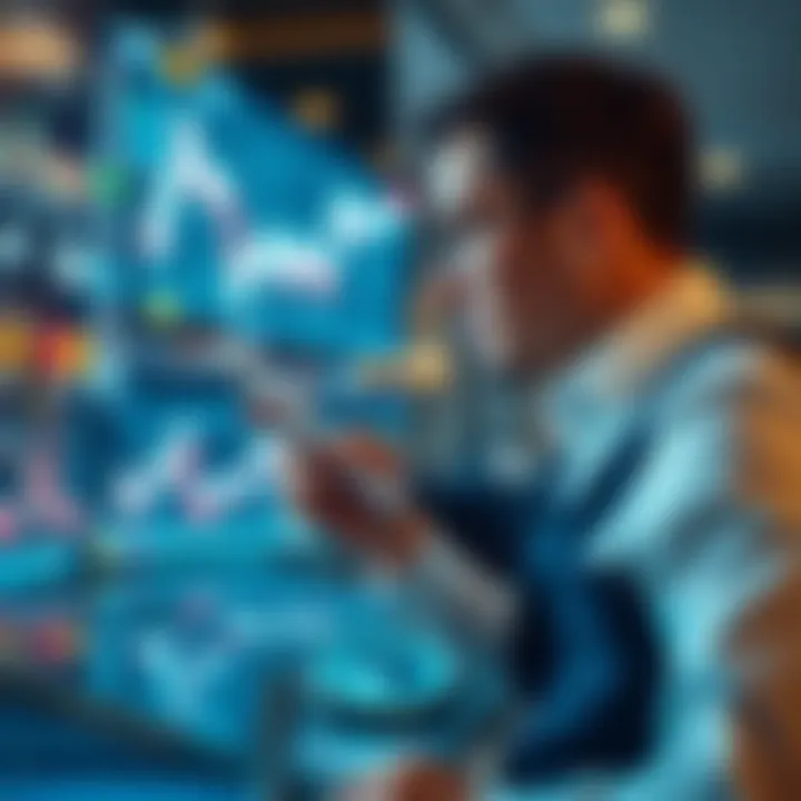 Investor analyzing silver market charts