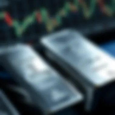 Close-up of silver bars reflecting market trends